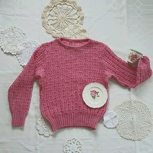 Rectangle Knit Pattern Pull Over